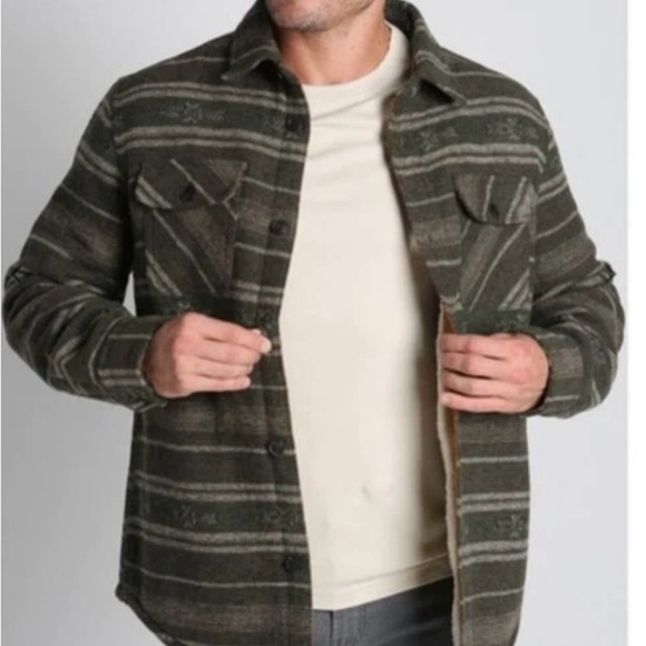 Jachs Green Lightweight Shirt Jacket with Horizontal Stripes - Picture 1 of 9